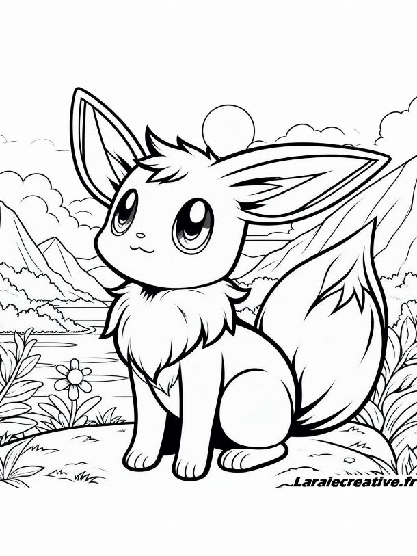 Coloriages Pokémon Evoli pour enfant