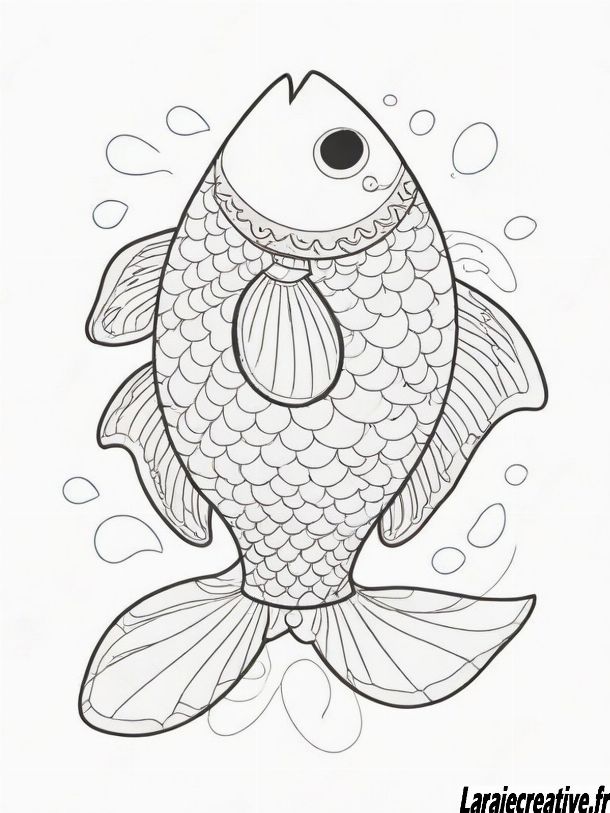 coloriage poisson d'avril à imprimer