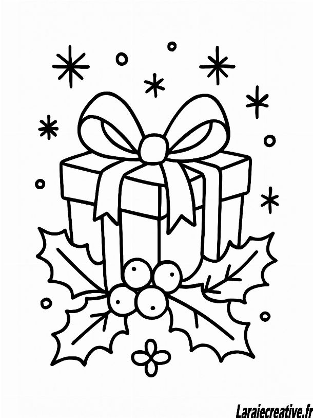 coloriage cadeau de noel a imprimer