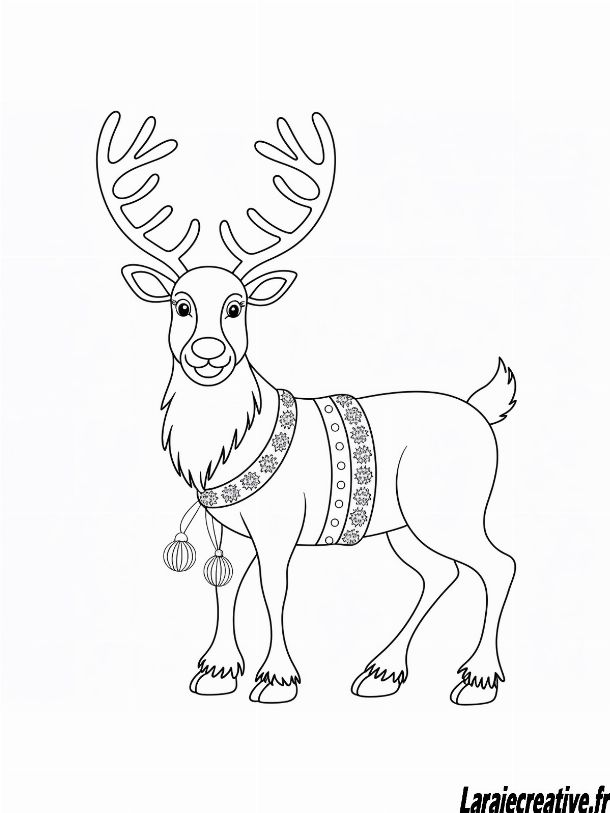 coloriage renne de noel