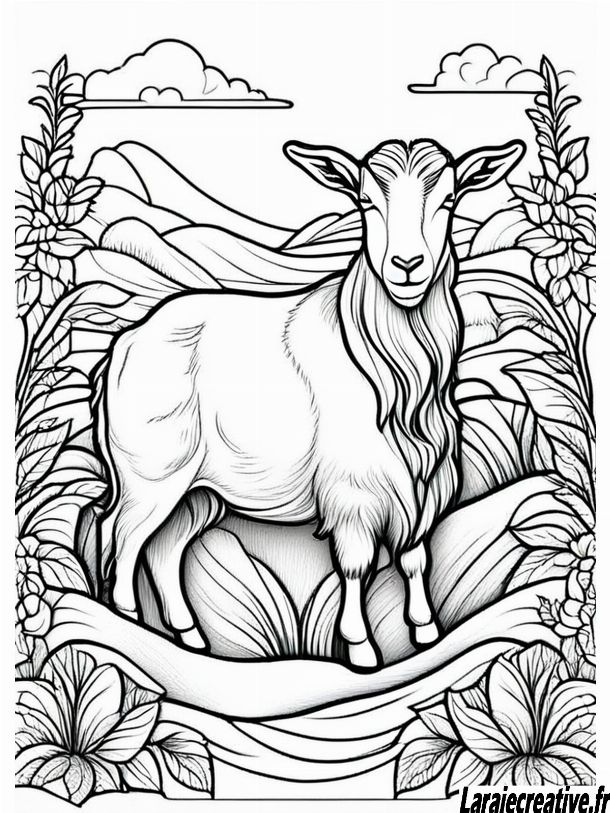 coloriage chevre à imprimer gratuit