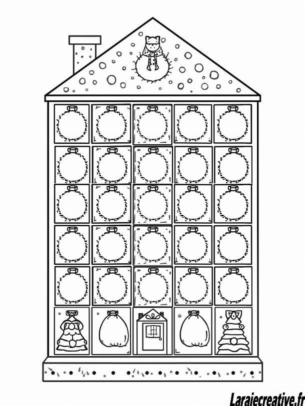 coloriage calendrier de l Avent a imprimer gratuit