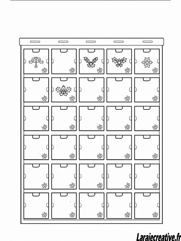 coloriage calendrier de l Avent facile