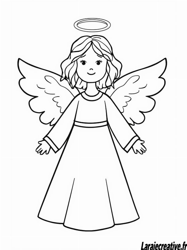 coloriage Ange de Noel maternelle