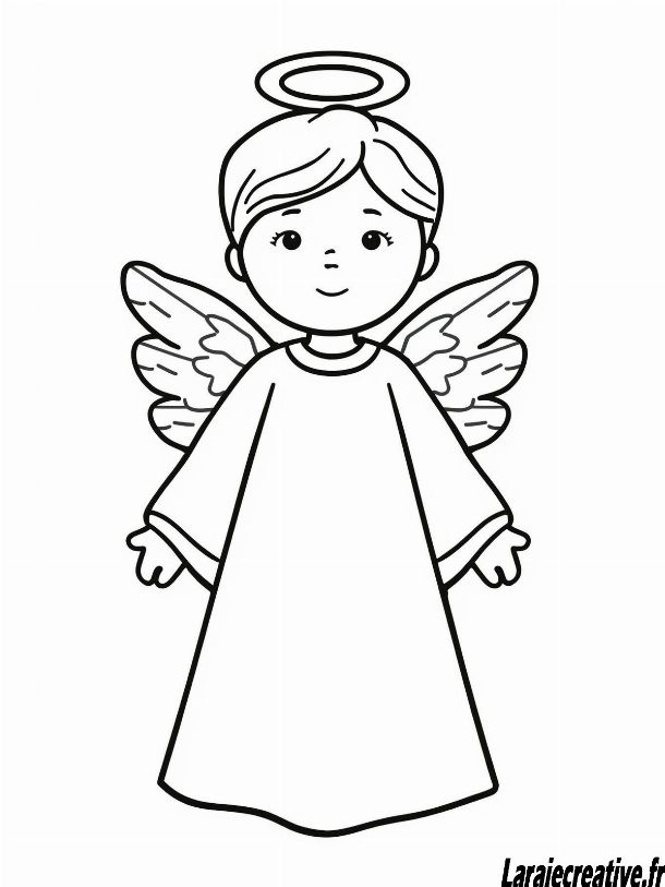 coloriage Ange de Noel a imprimer