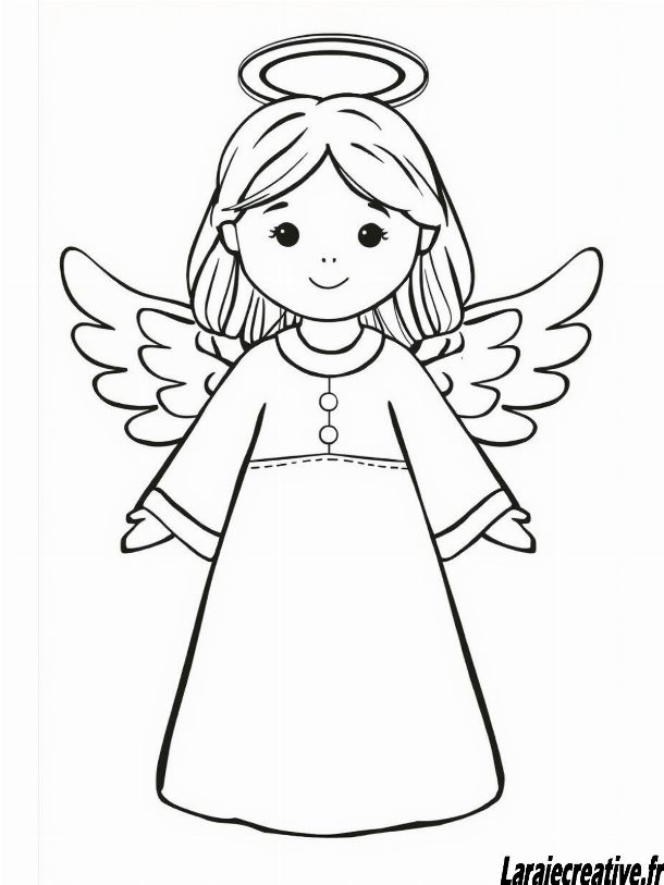 coloriage Ange de Noel gratuit