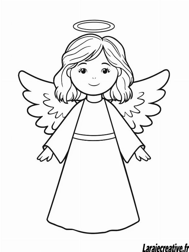 coloriage Ange de Noel a imprimer gratuit