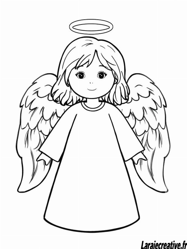 coloriage Ange de Noel facile