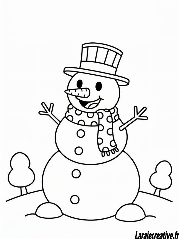 coloriage bonhomme de neige a imprimer