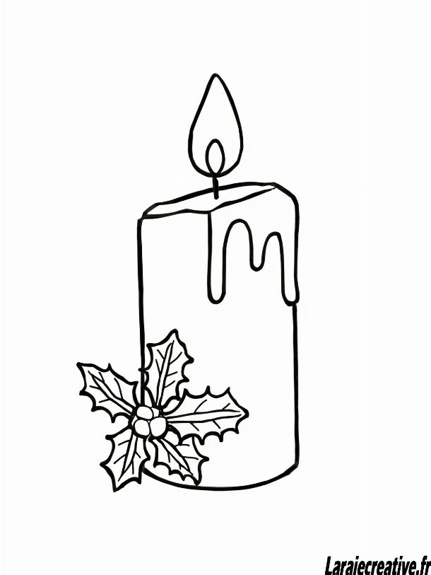 coloriage Bougie de Noel a imprimer