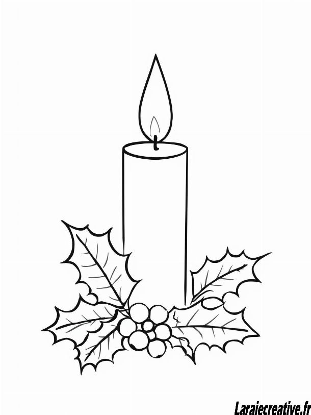 coloriage Bougie de Noel