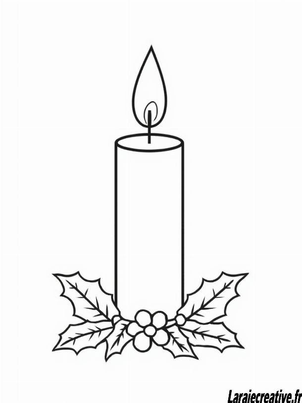 coloriage Bougie de Noel gratuit