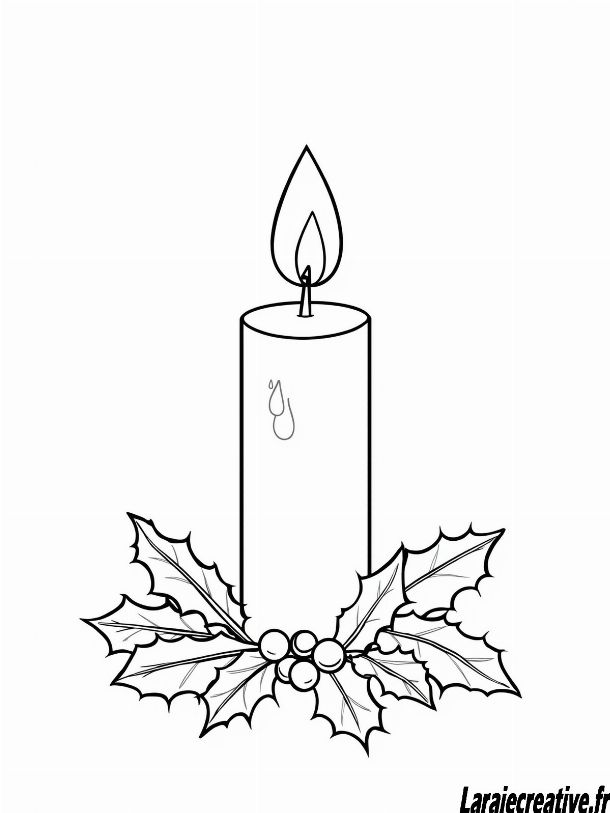 coloriage Bougie de Noel a imprimer pdf