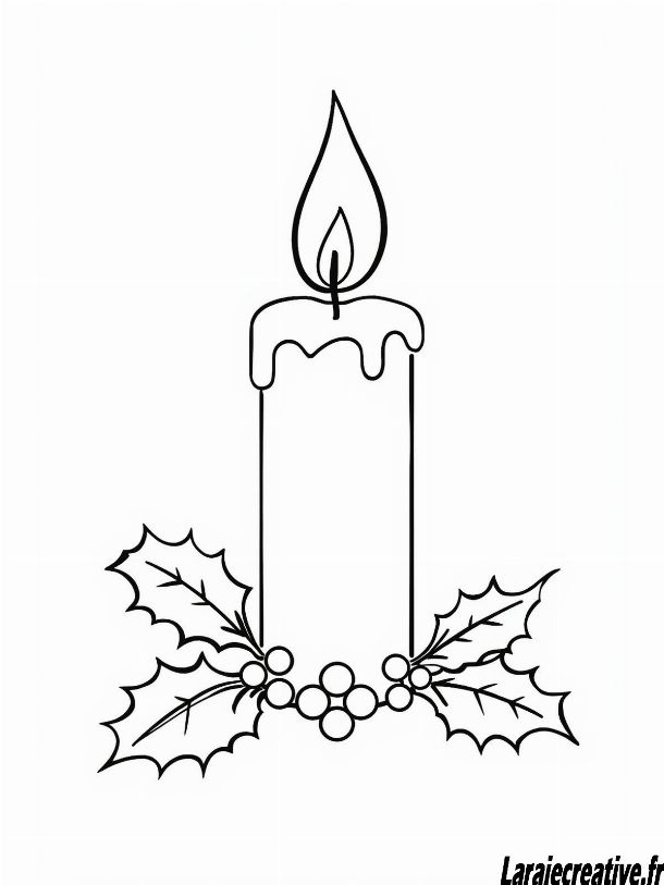 coloriage Bougie de Noel a imprimer gratuit