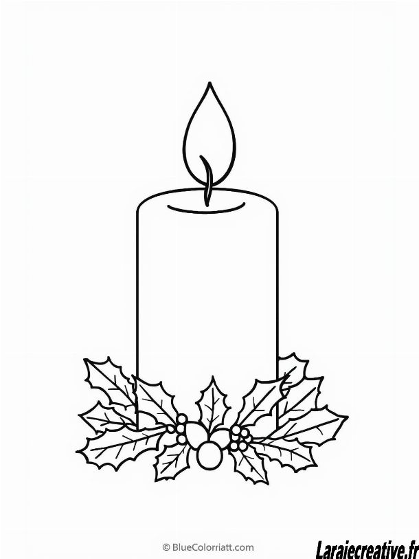 coloriage Bougie de Noel facile