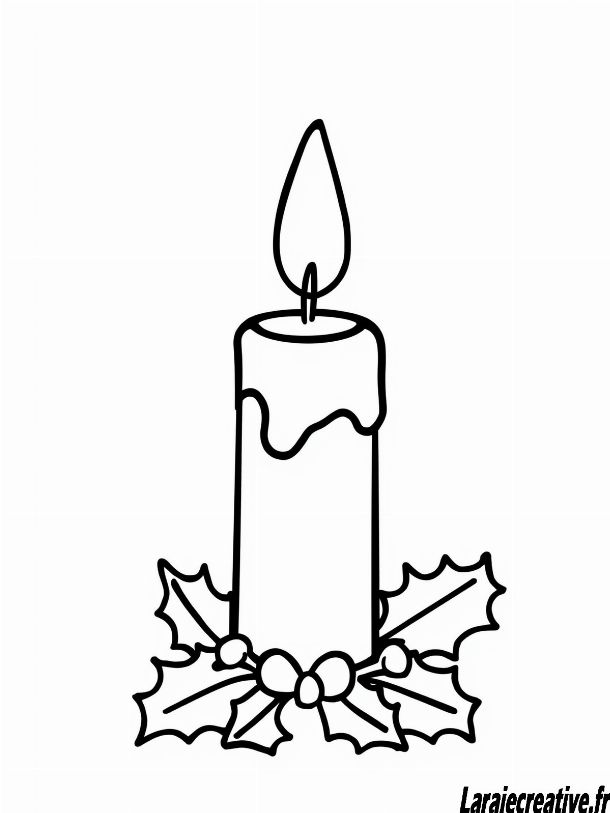 coloriage Bougie de Noel facile et gratuit