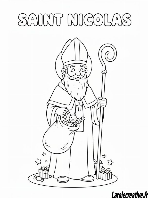 coloriage Saint nicoals maternelle
