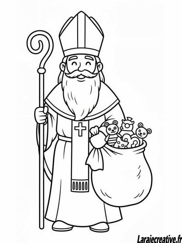 coloriage Saint nicoals a imprimer