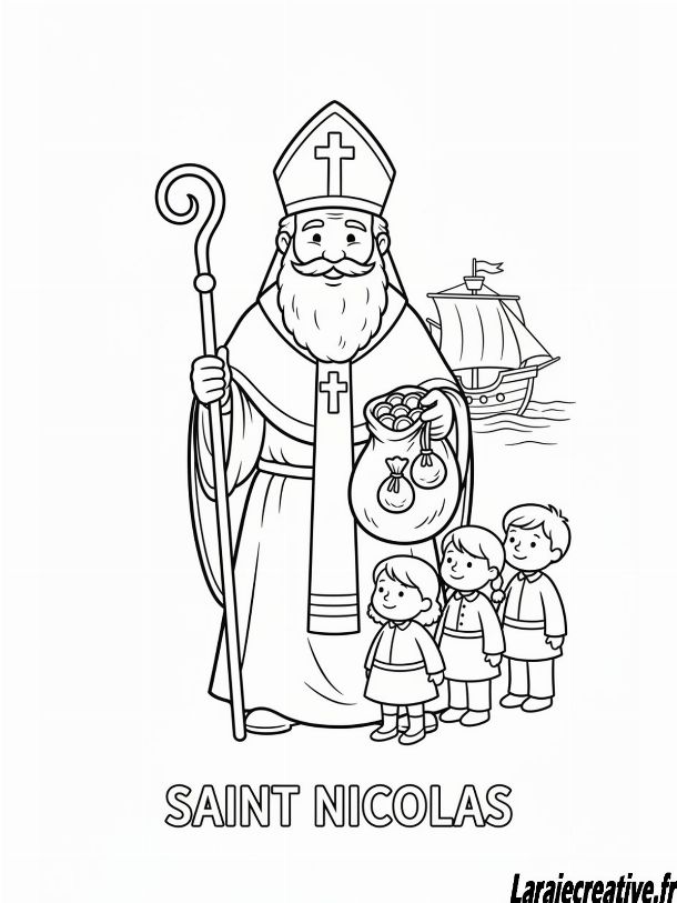 coloriage Saint nicoals facile
