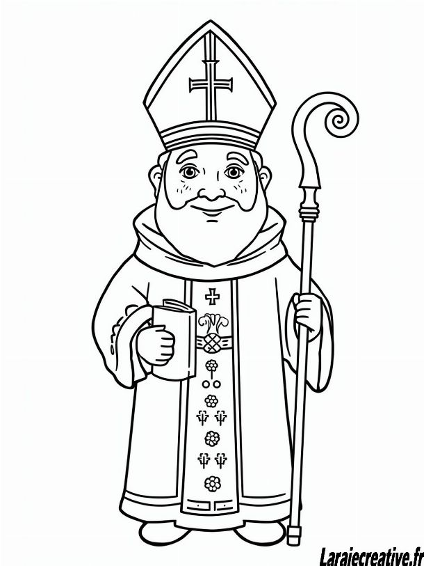 coloriage Saint nicoals facile et gratuit