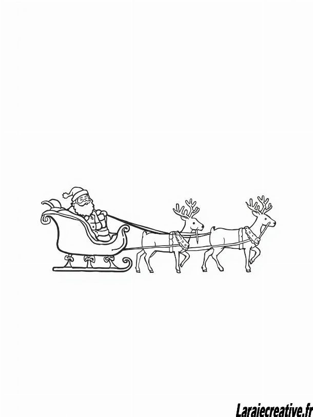 coloriage Traineau du Pere Noel maternelle