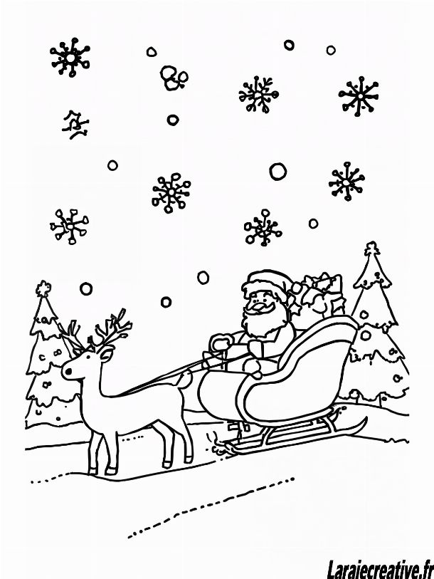 coloriage Traineau du Pere Noel a imprimer