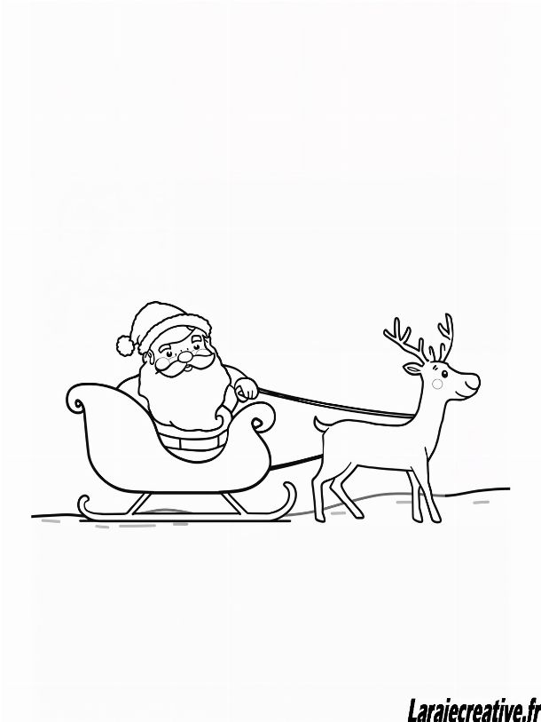coloriage Traineau du Pere Noel