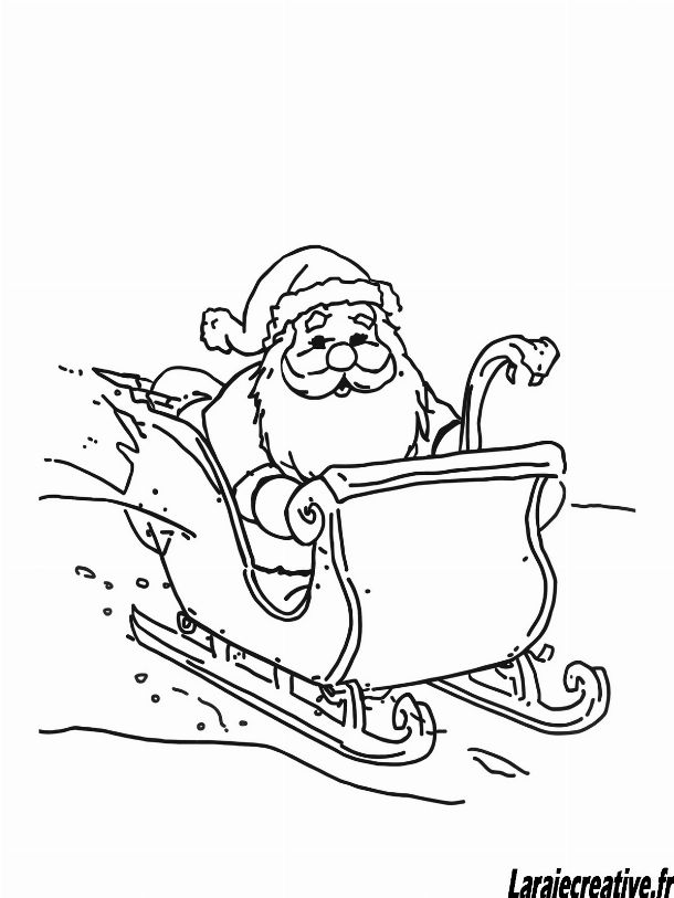 coloriage Traineau du Pere Noel gratuit