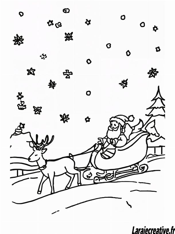 coloriage Traineau du Pere Noel a imprimer pdf