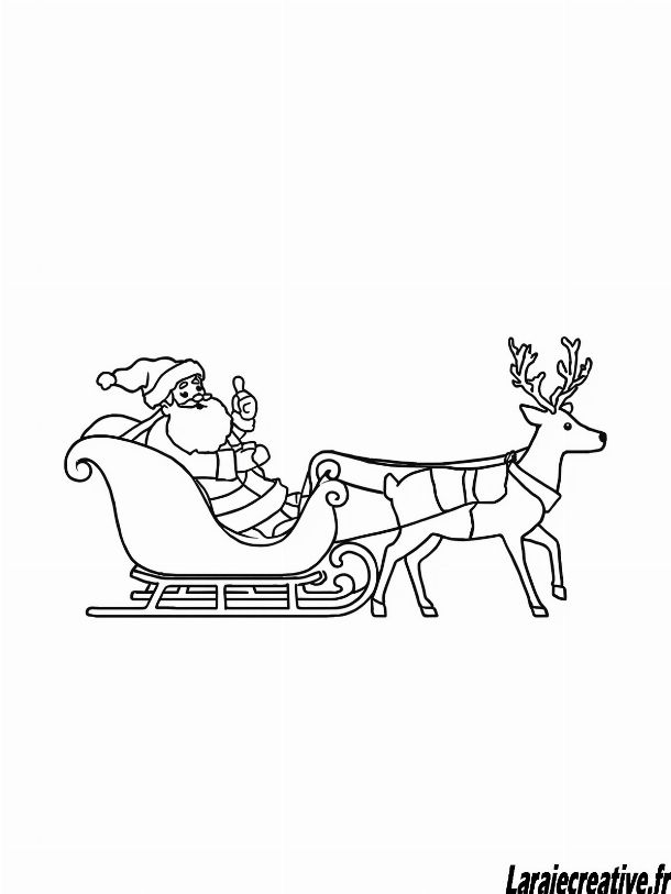 coloriage Traineau du Pere Noel facile