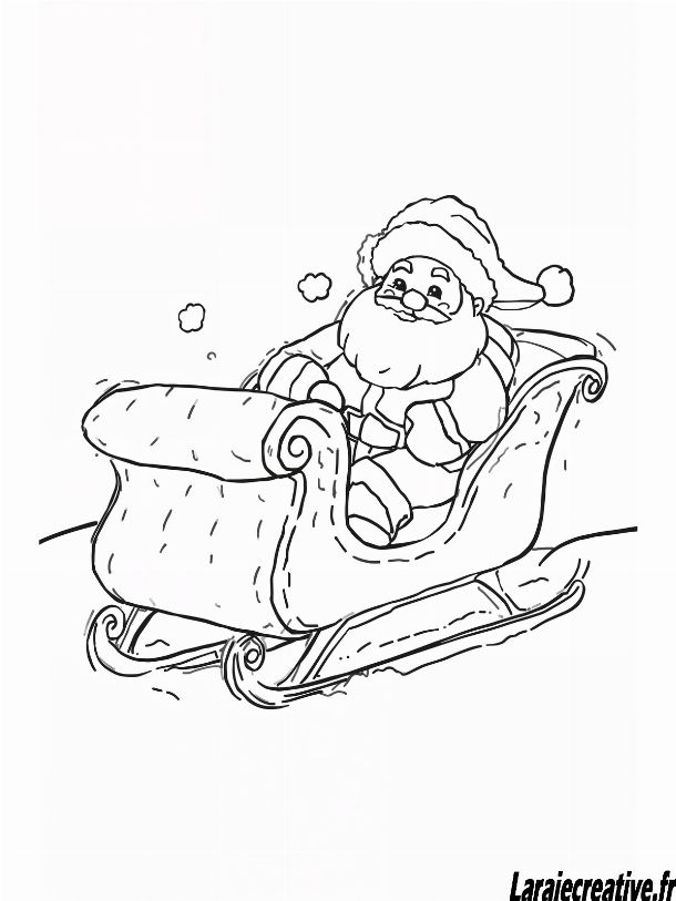 coloriage Traineau du Pere Noel facile et gratuit