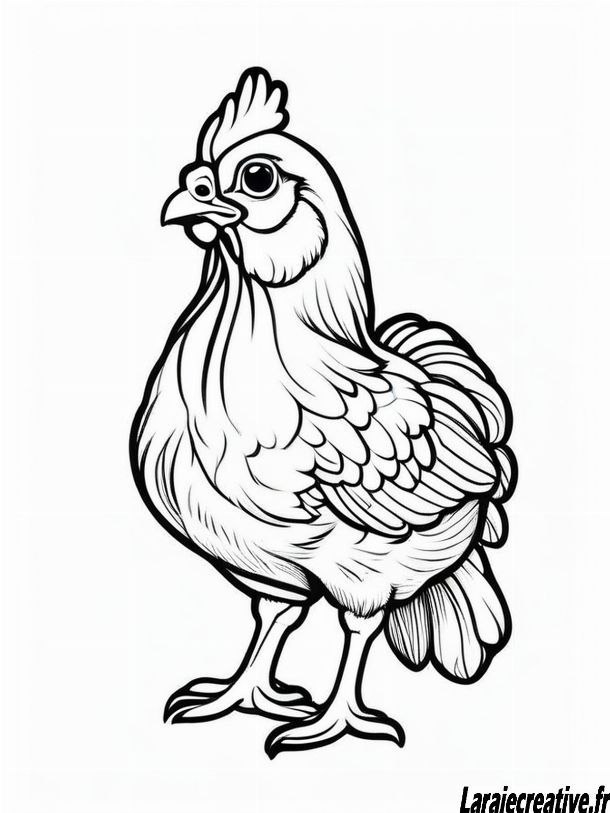 coloriage poule