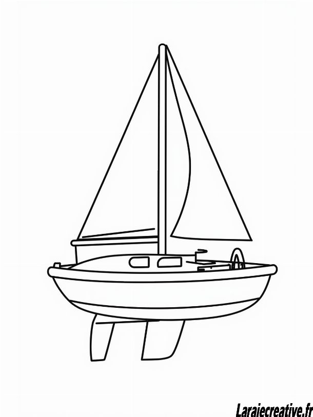 coloriage bateau facile et gratuit