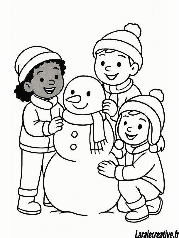 coloriage bonhomme de neige noel