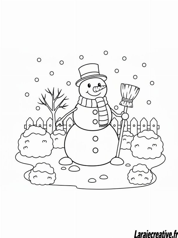 coloriage bonhomme de neige a imprimer