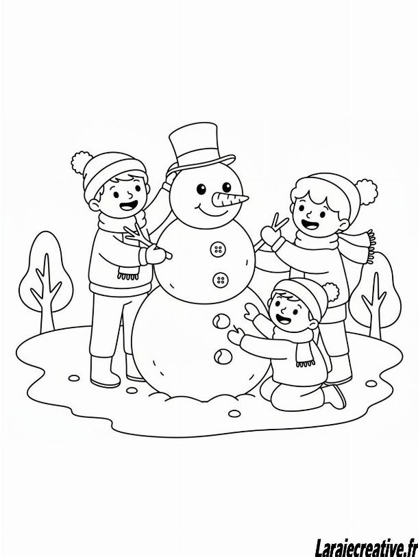 coloriage bonhomme de neige maternelle