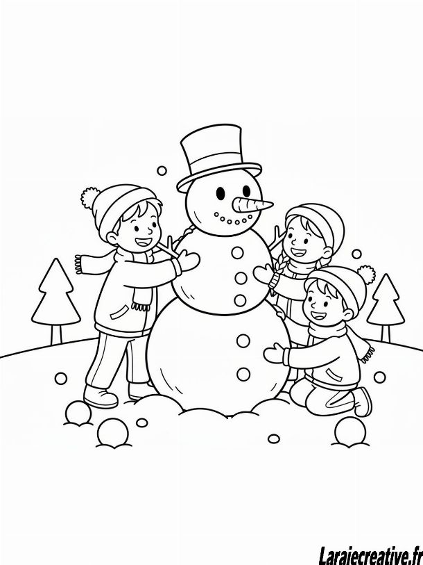 coloriage bonhomme de neige simple