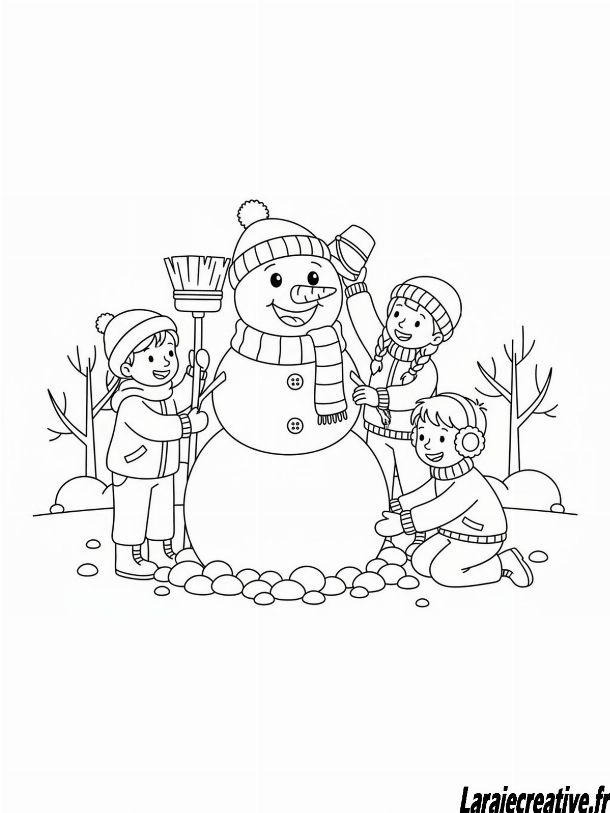coloriage bonhomme de neige a imprimer pdf