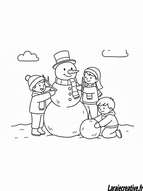 coloriage bonhomme de neige gratuit