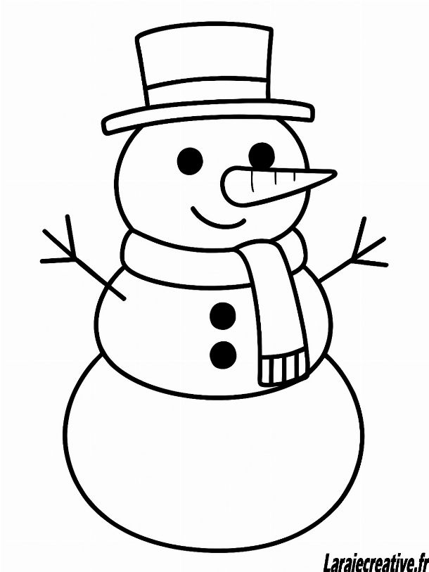 coloriage bonhomme de neige sapin