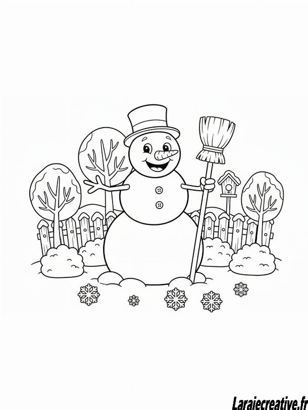 coloriage bonhomme de neige gommette