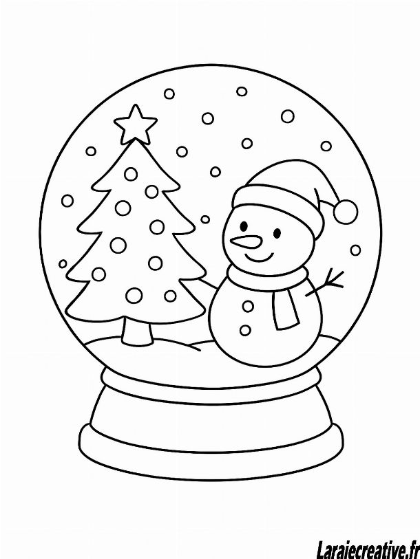 coloriage boule a neige noel maternelle