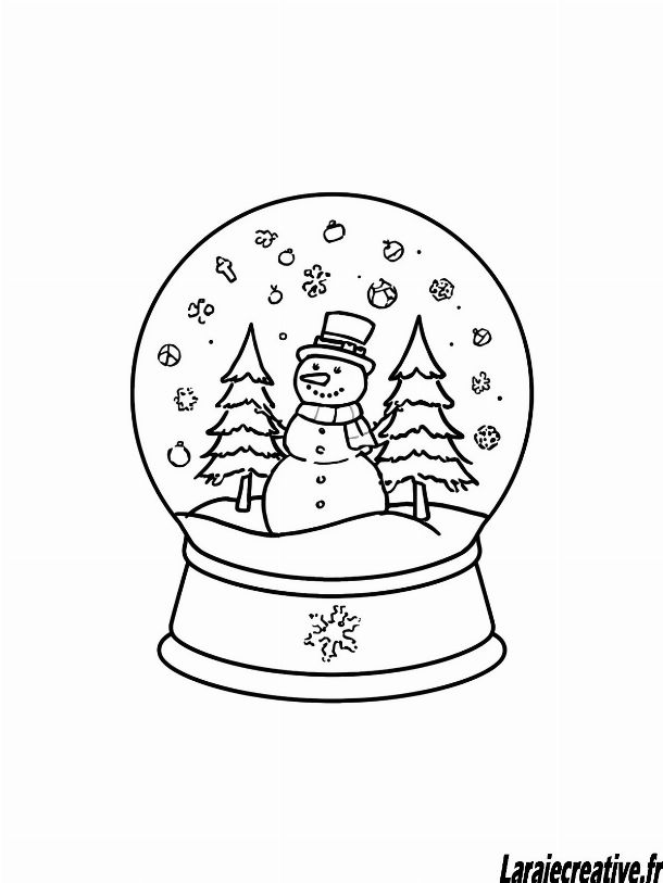 coloriage boule a neige noel a imprimer