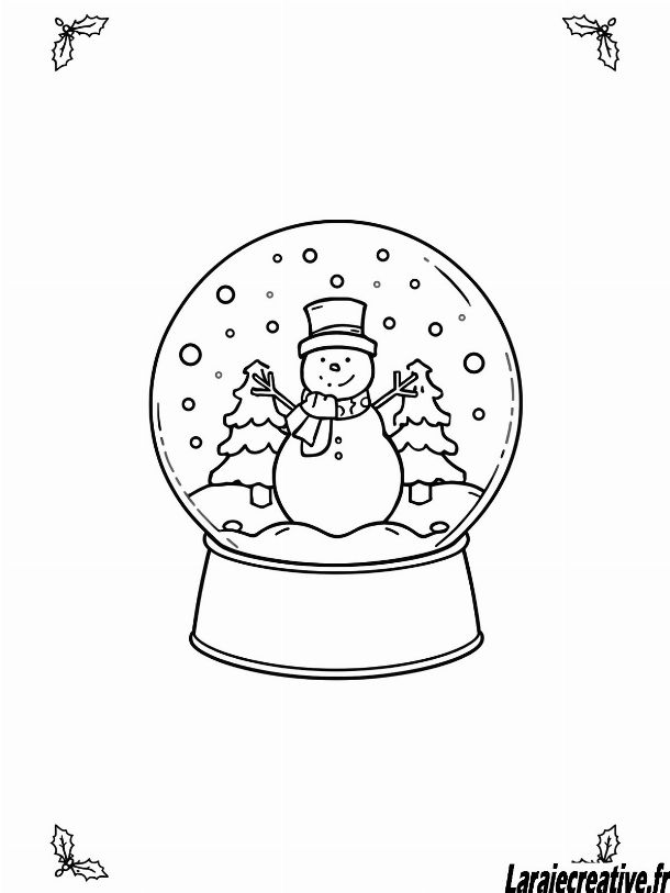 coloriage boule a neige noel