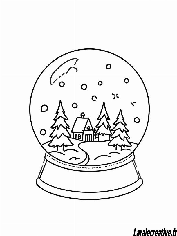 coloriage boule a neige noel gratuit