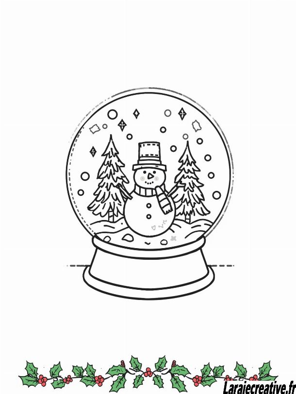 coloriage boule a neige noel a imprimer pdf