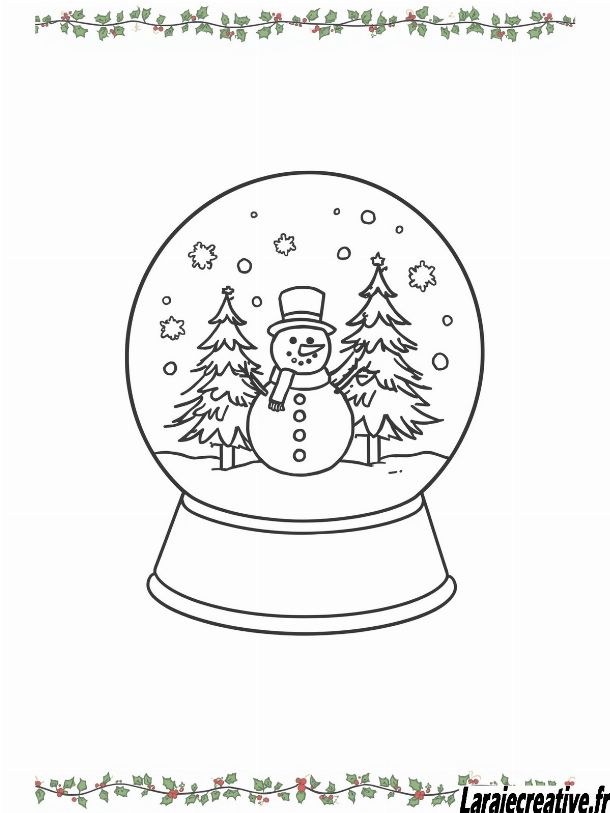 coloriage boule a neige noel a imprimer gratuit