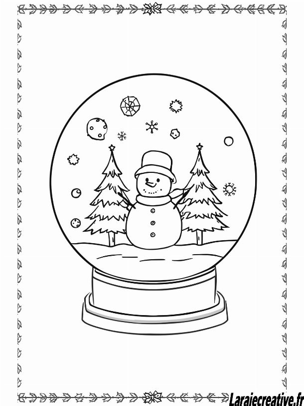 coloriage boule a neige noel facile et gratuit
