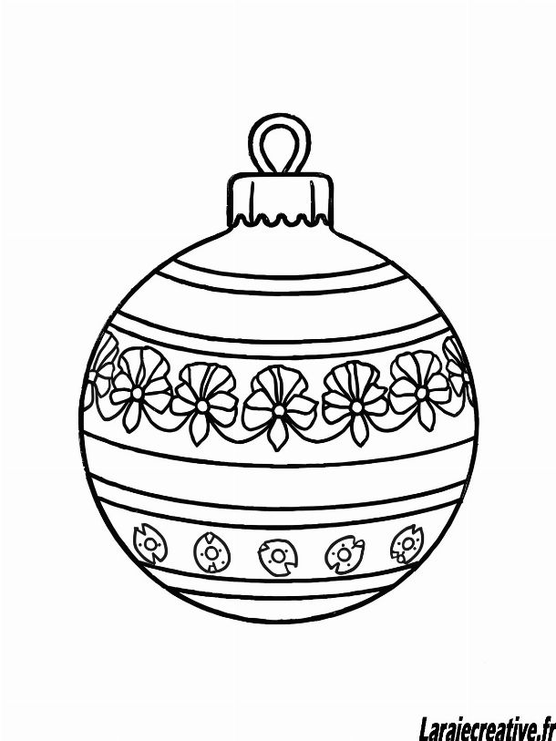 dessin de boule de noel a colorier