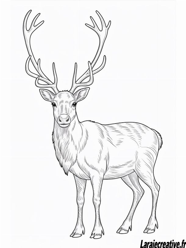 coloriage renne de noel a imprimer